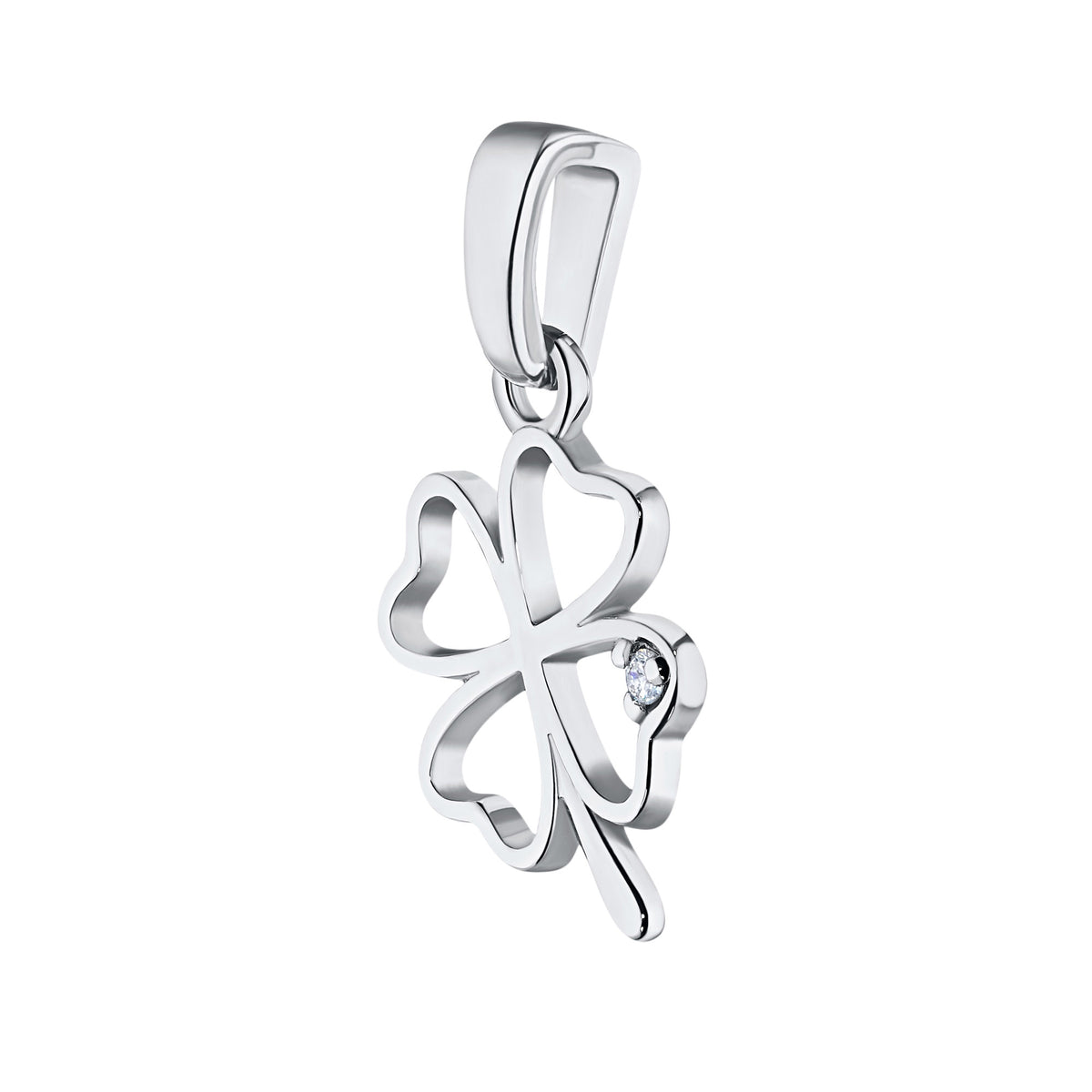 Sterling Silver Pendant with Lab-Created Diamonds