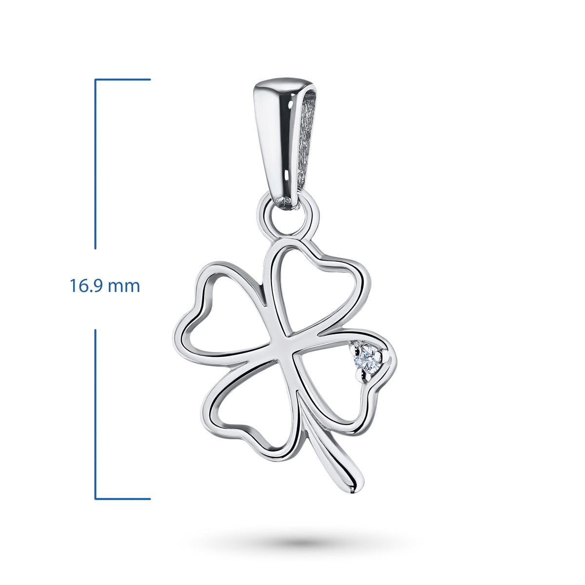 Sterling Silver Pendant with Lab-Created Diamonds