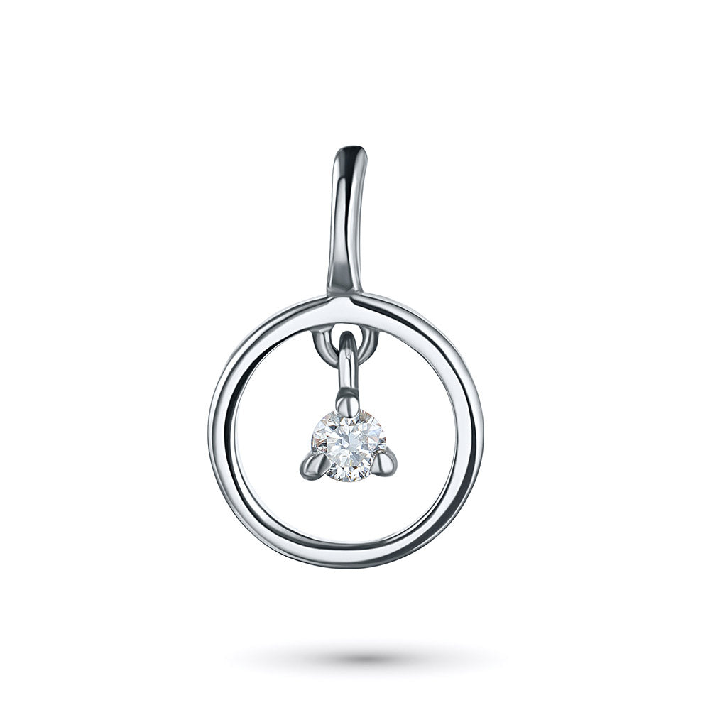 Sterling Silver Pendant with Lab-Created Diamonds