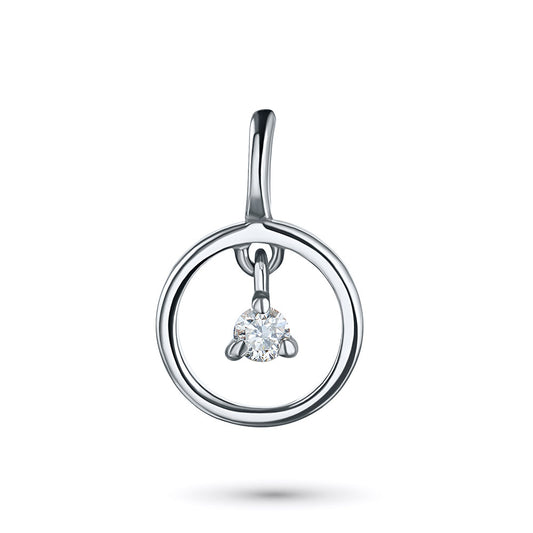 Sterling Silver Pendant with Lab-Created Diamonds