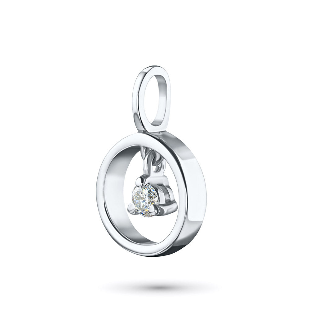 Sterling Silver Pendant with Lab-Created Diamonds