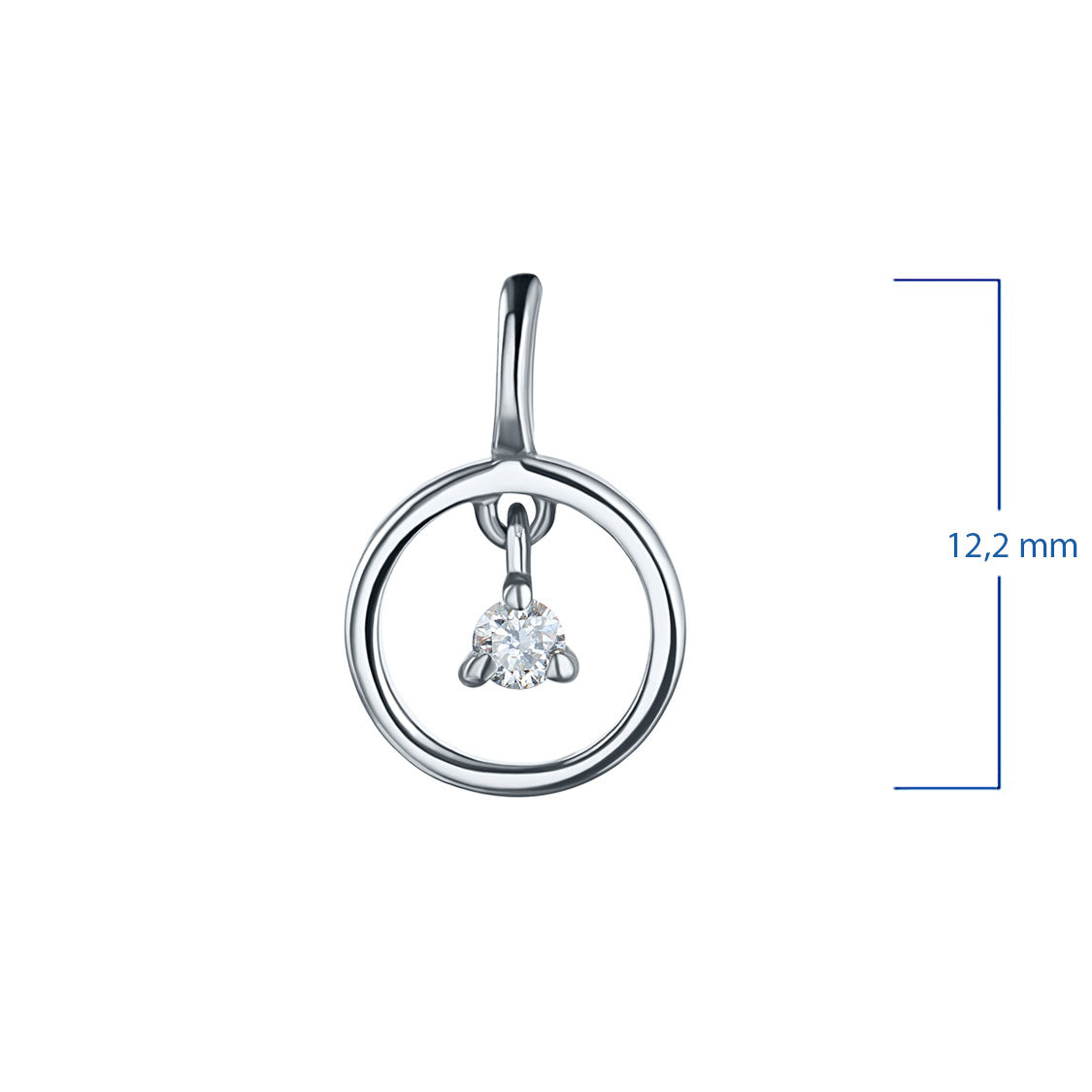 Sterling Silver Pendant with Lab-Created Diamonds