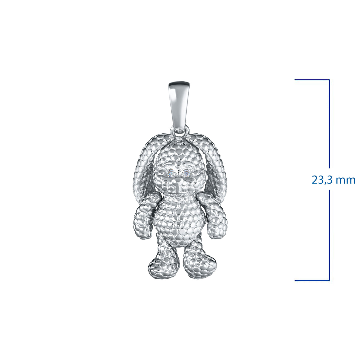 Sterling Silver Pendant with Lab-Created Diamonds
