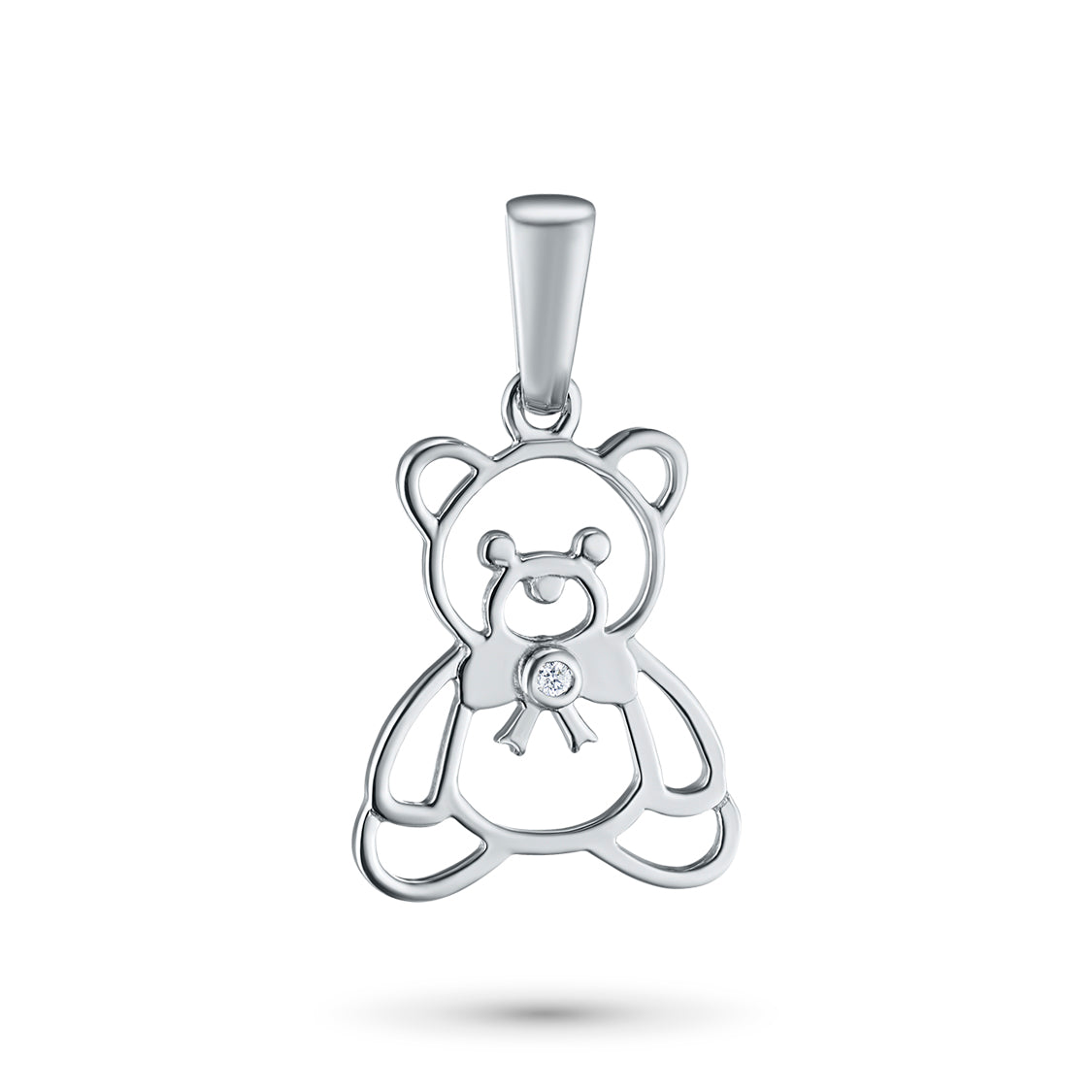 Sterling Silver Pendant with Lab-Created Diamonds