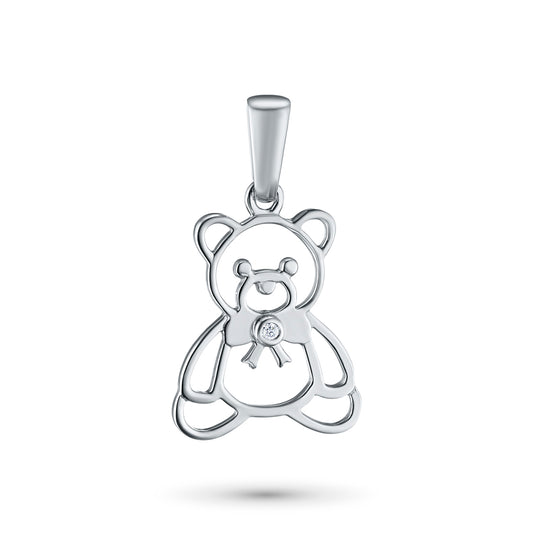 Sterling Silver Pendant with Lab-Created Diamonds