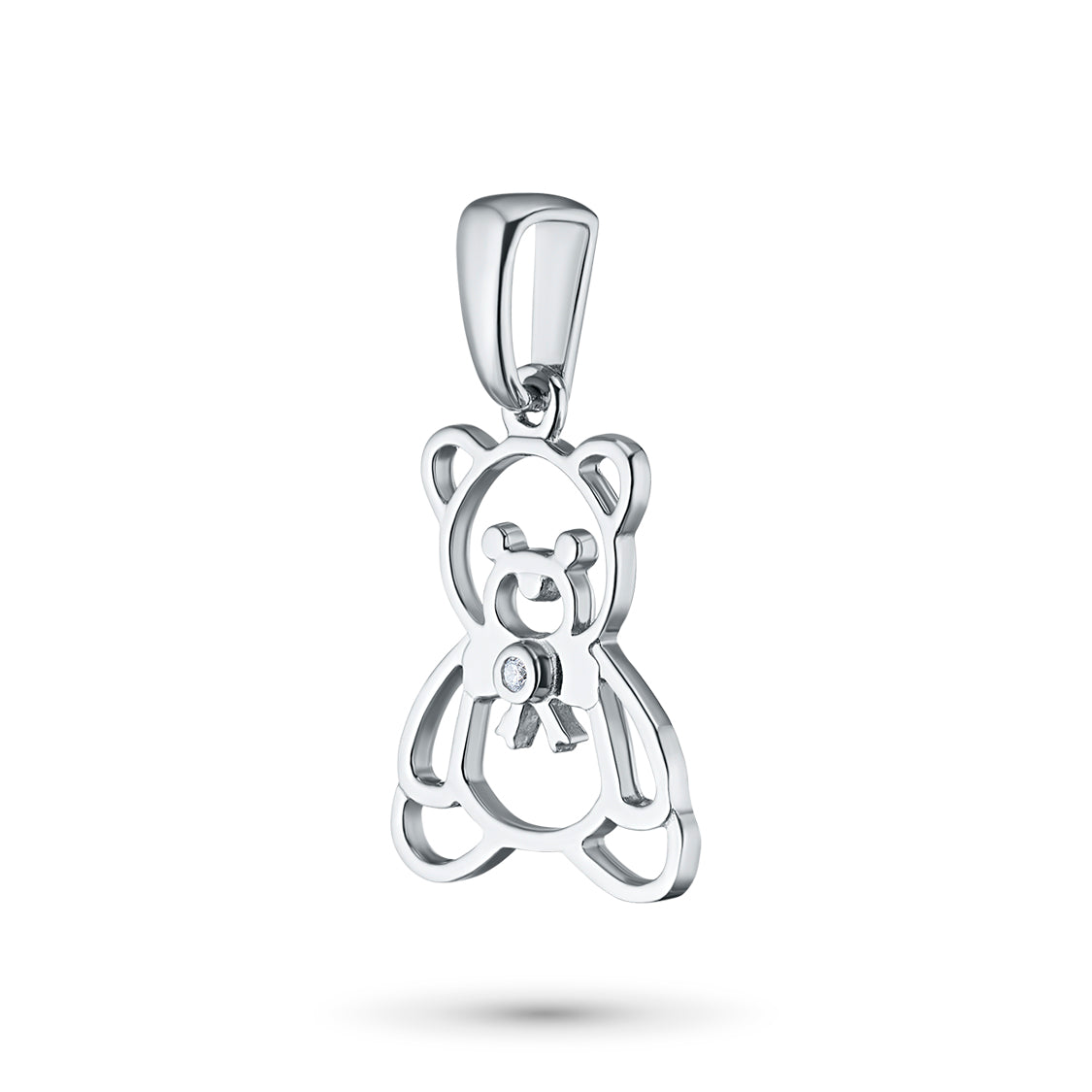 Sterling Silver Pendant with Lab-Created Diamonds