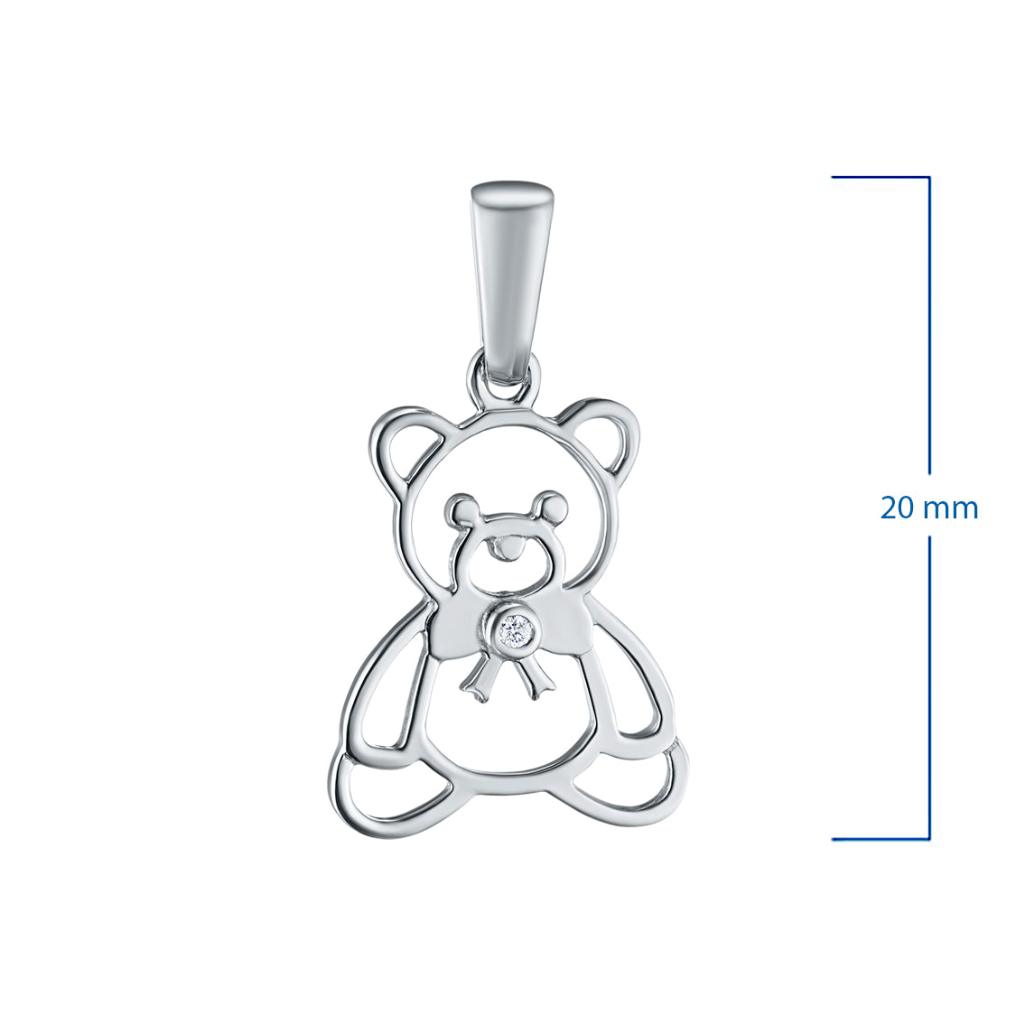 Sterling Silver Pendant with Lab-Created Diamonds