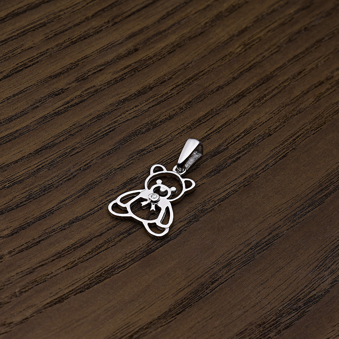 Sterling Silver Pendant with Lab-Created Diamonds