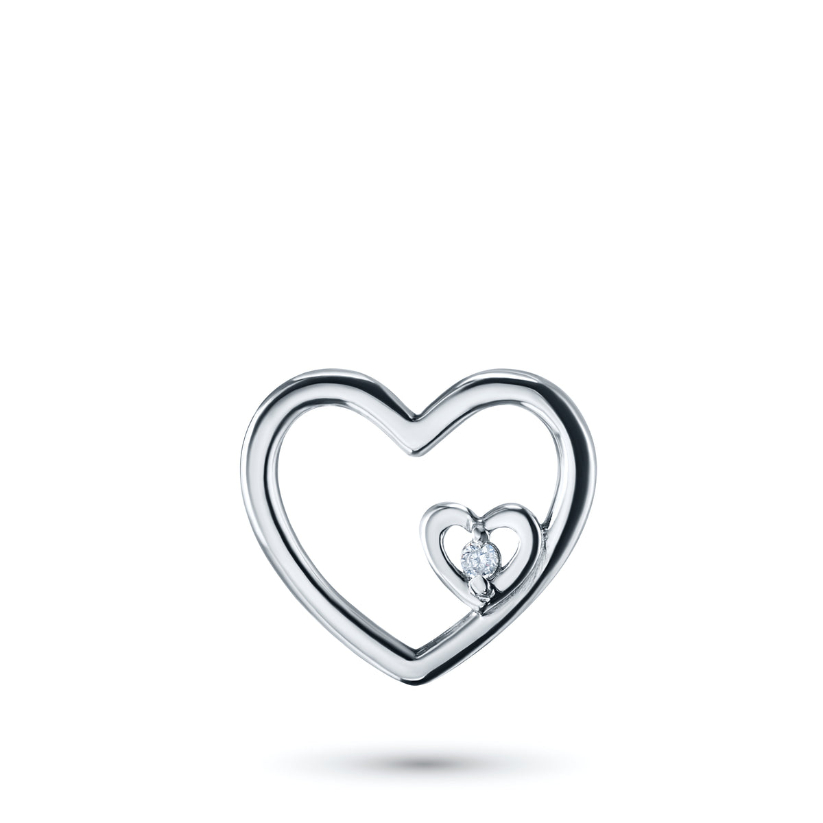 Sterling Silver Pendant with Lab-Created Diamonds