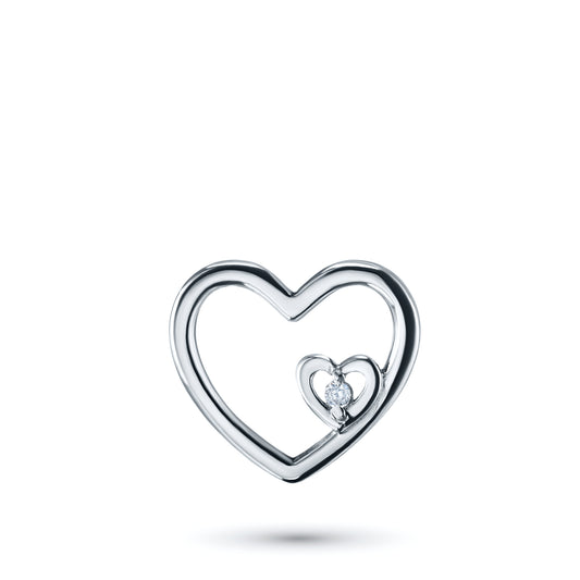 Sterling Silver Pendant with Lab-Created Diamonds