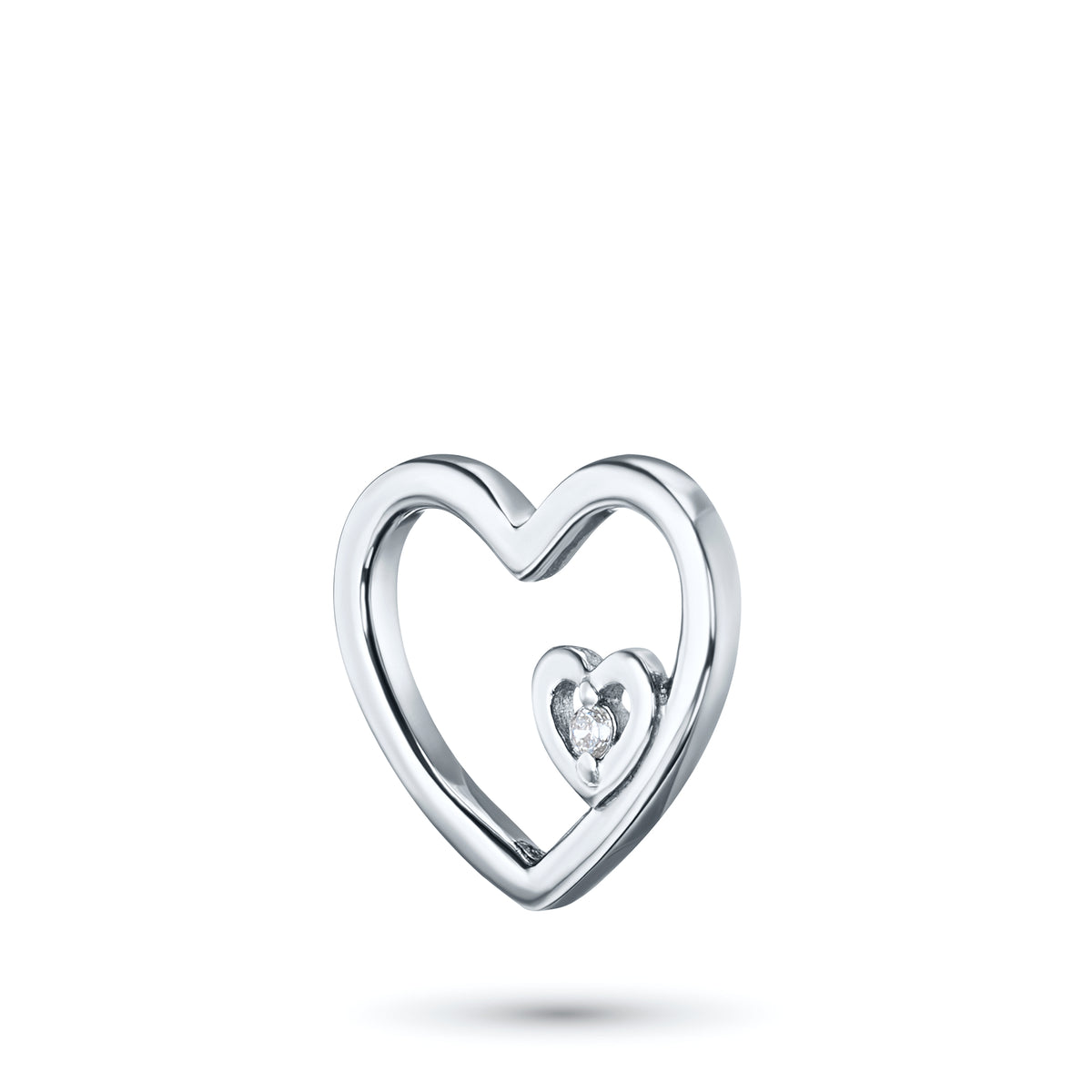 Sterling Silver Pendant with Lab-Created Diamonds