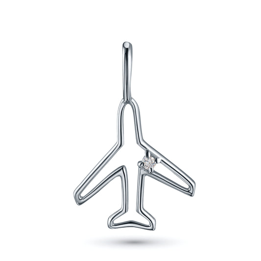 Sterling Silver Pendant with Lab-Created Diamonds