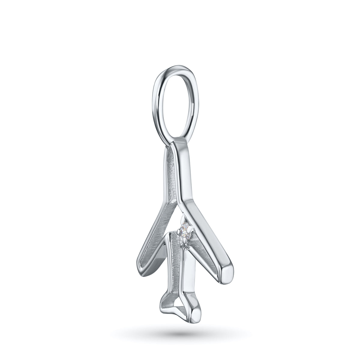Sterling Silver Pendant with Lab-Created Diamonds