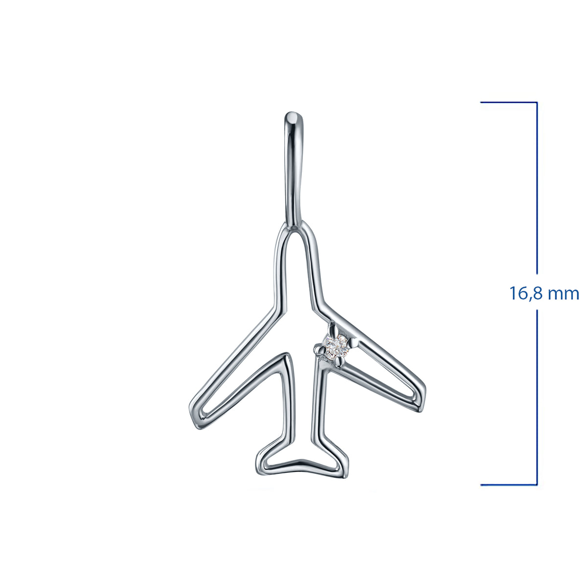 Sterling Silver Pendant with Lab-Created Diamonds