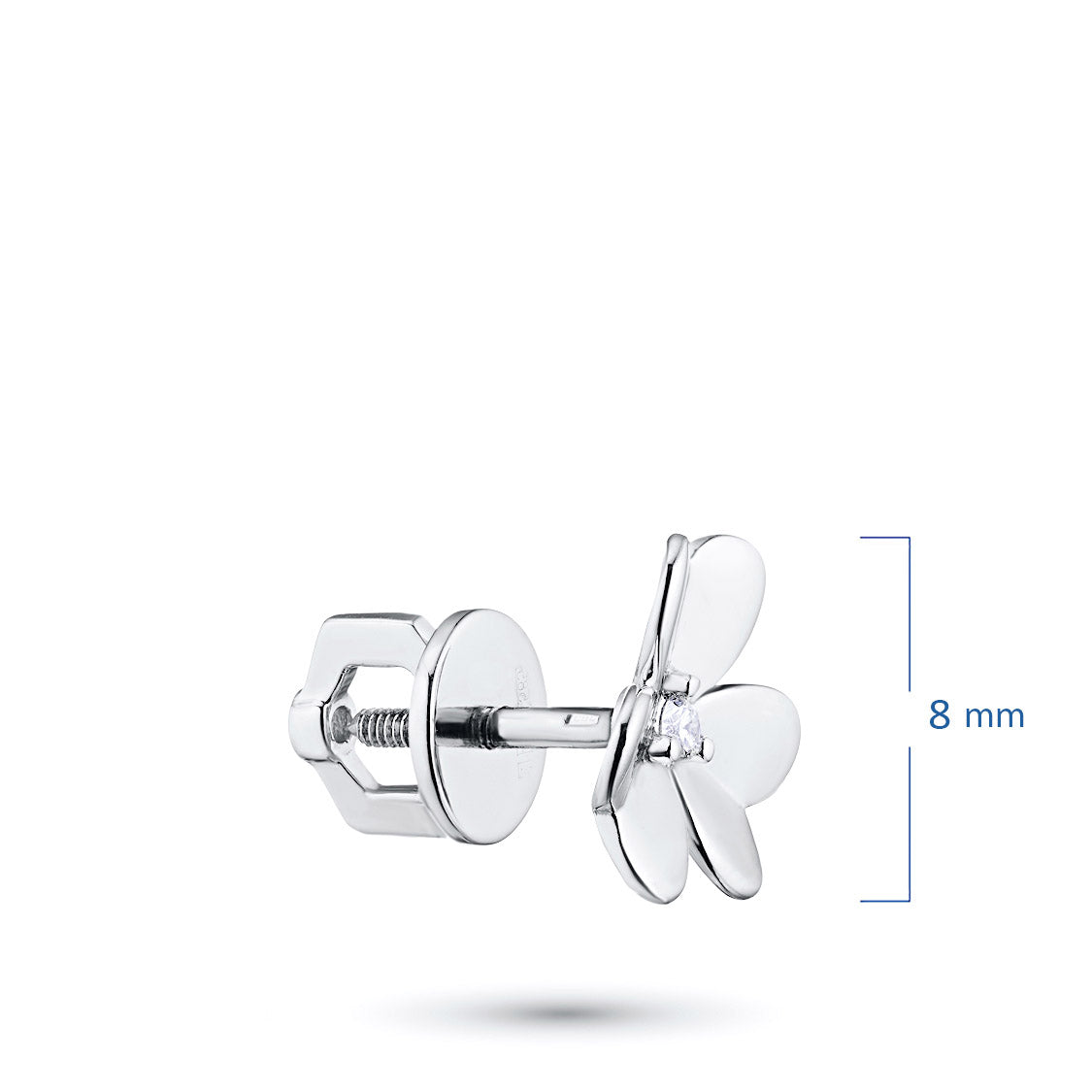 Sterling Silver Earring Studs with Lab-Created Diamonds