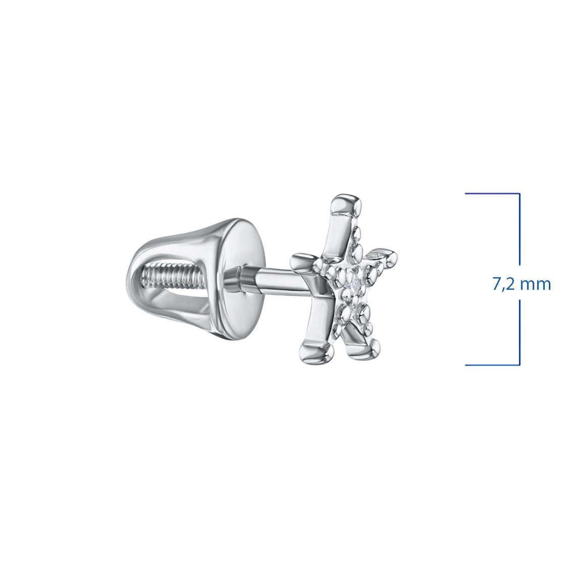 Sterling Silver Earring Studs with Lab-Created Diamonds