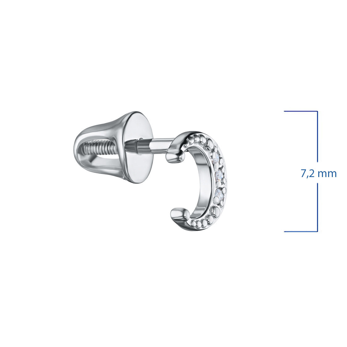 Sterling Silver Earring Studs with Lab-Created Diamonds
