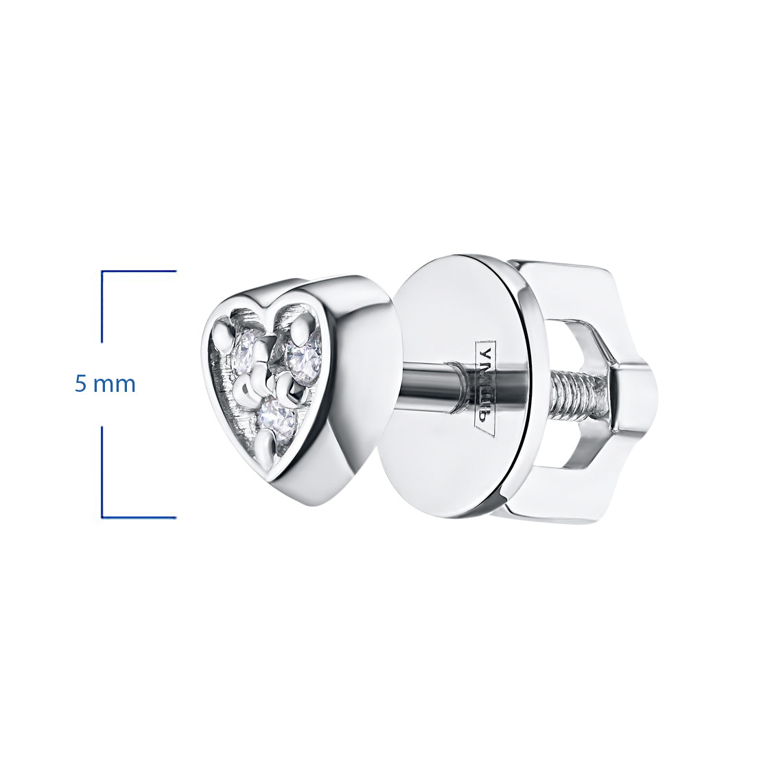 Sterling Silver Earring Studs with Lab-Created Diamonds