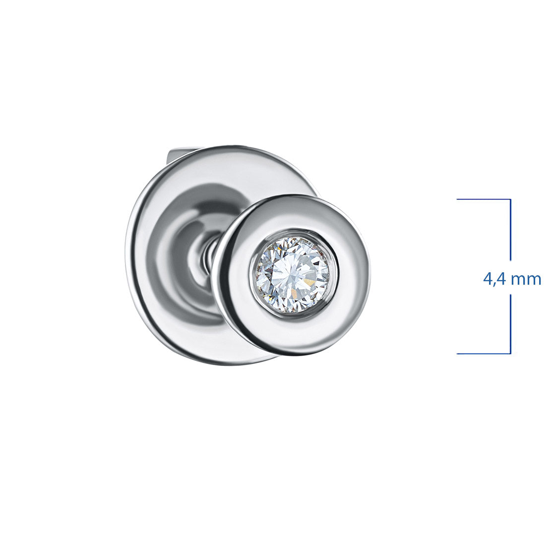 Sterling Silver Earring Studs with Lab-Created Diamonds