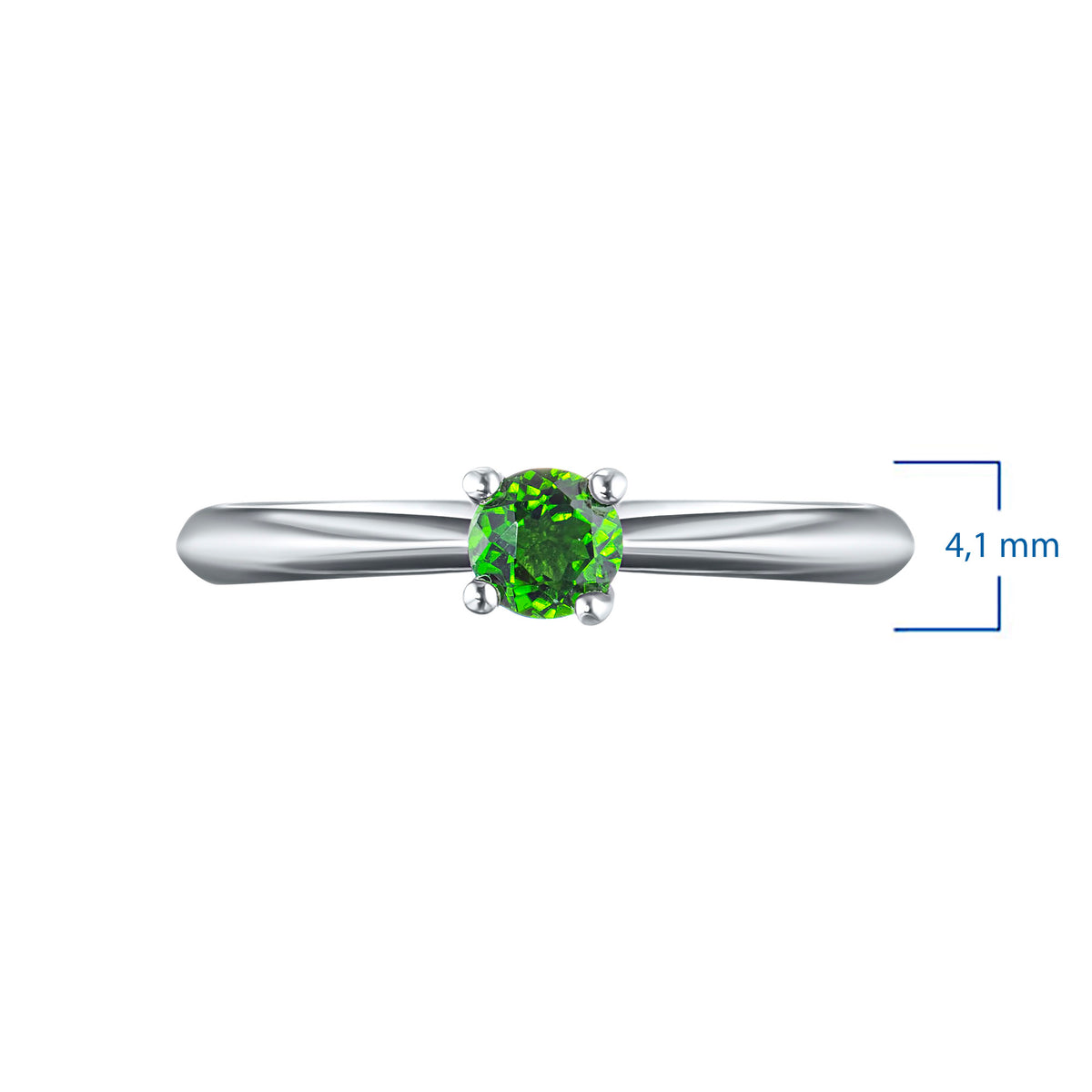 Sterling Silver Ring with Lab-Created Diamonds