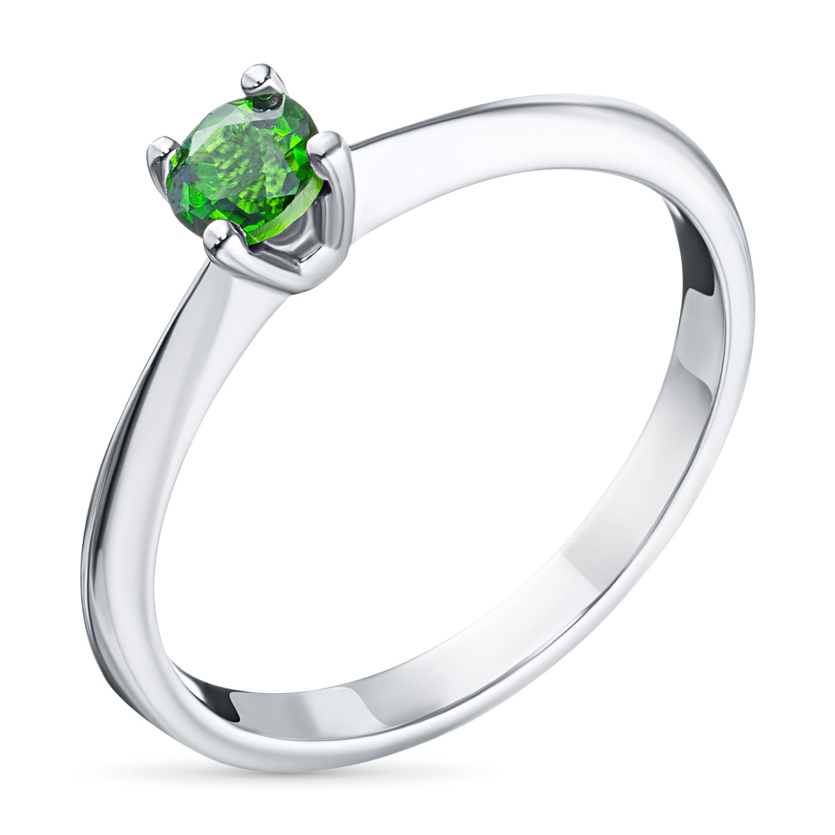 Sterling Silver Ring with Lab-Created Diamonds