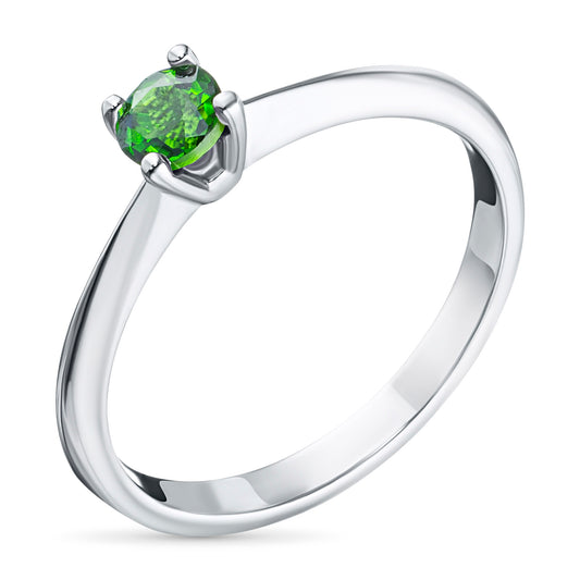 Sterling Silver Ring with Lab-Created Diamonds
