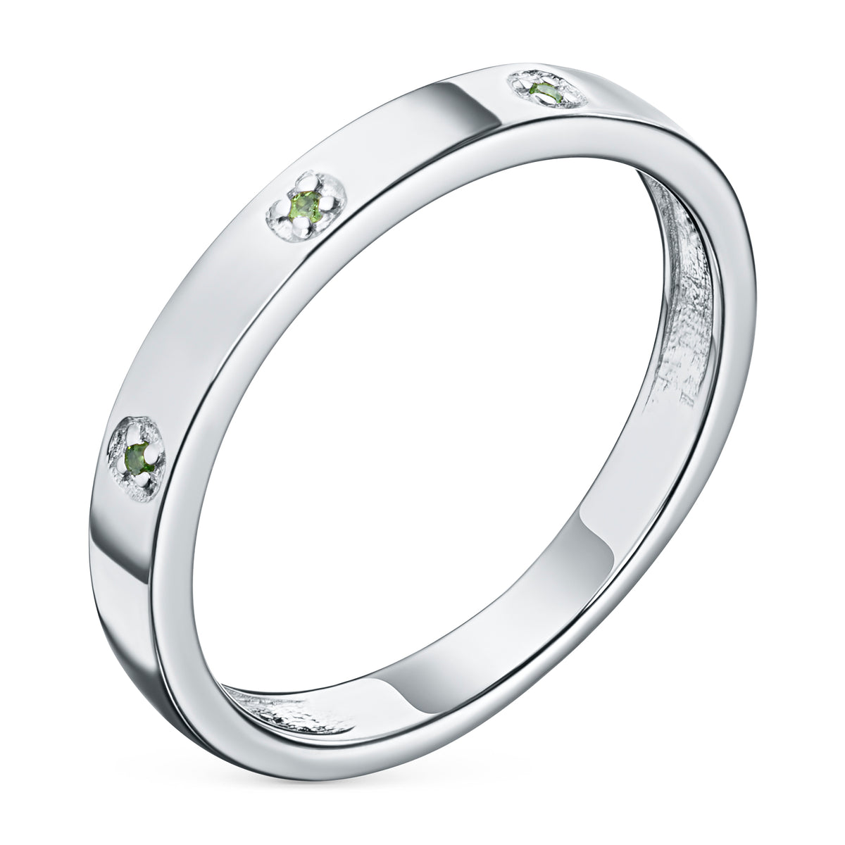 Sterling Silver Ring with Lab-Created Diamonds