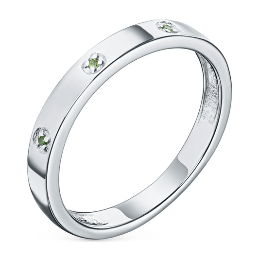 Sterling Silver Ring with Lab-Created Diamonds