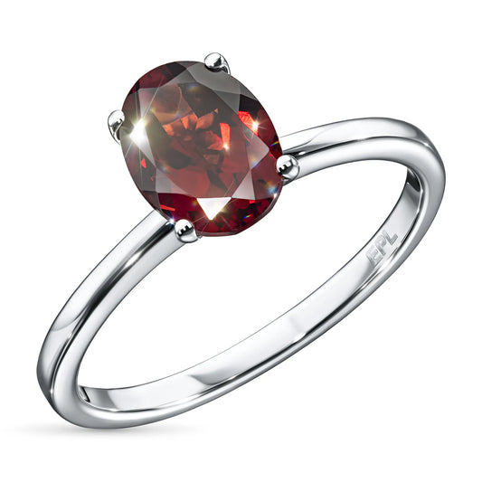 Sterling Silver Ring with Garnet