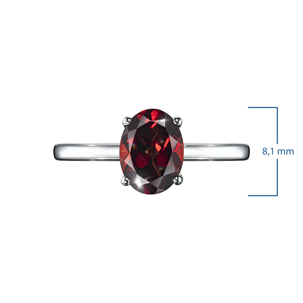 Sterling Silver Ring with Lab-Created Diamonds