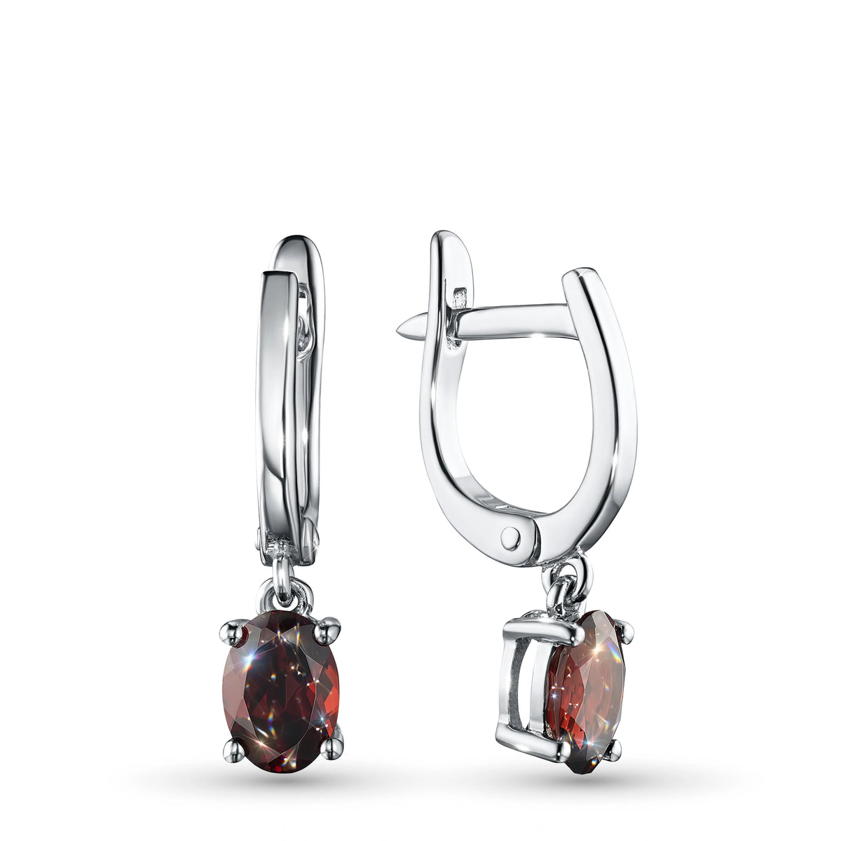 Sterling Silver Earrings with Garnet
