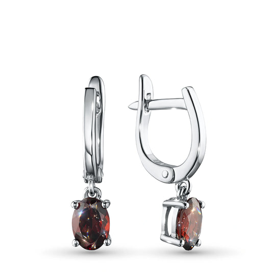 Sterling Silver Earrings with Garnet