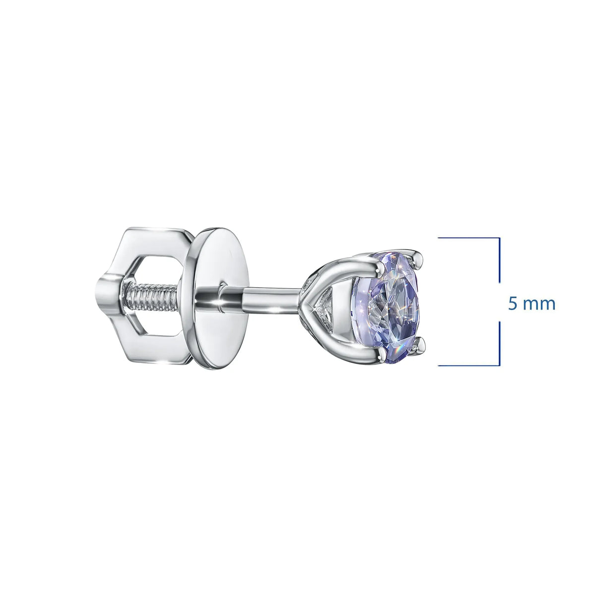 14K White Gold Earring Studs with Lab-Created Emerald