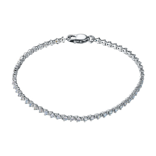Sterling Silver Bracelet with Lab-Created Diamonds