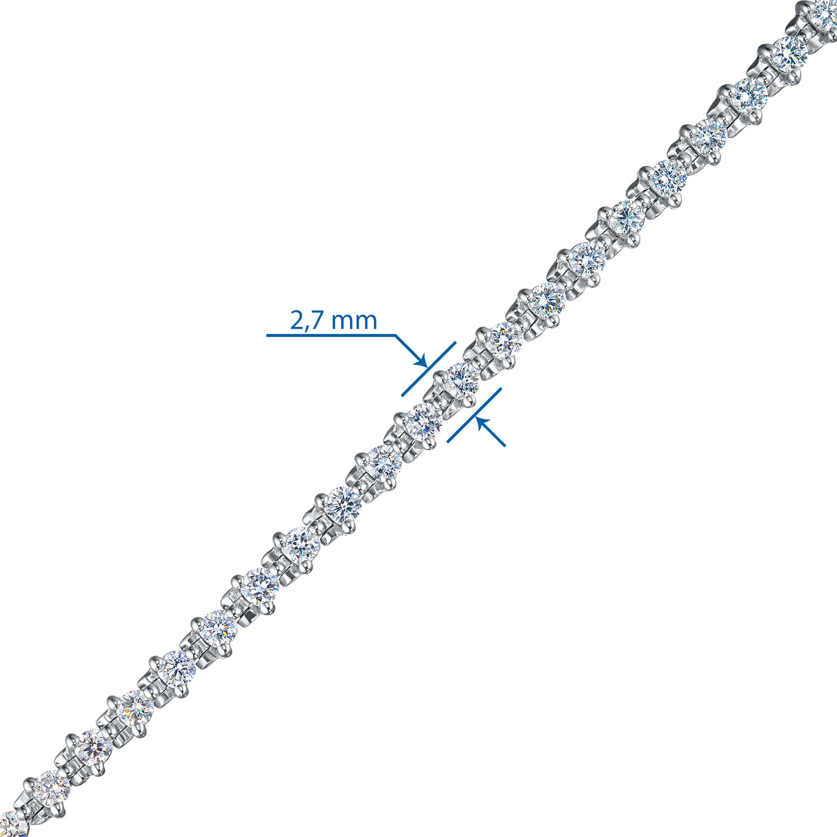 Sterling Silver Bracelet with Lab-Created Diamonds