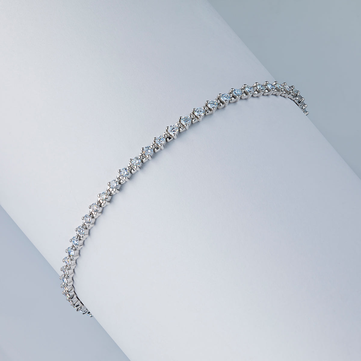 Sterling Silver Bracelet with Lab-Created Diamonds