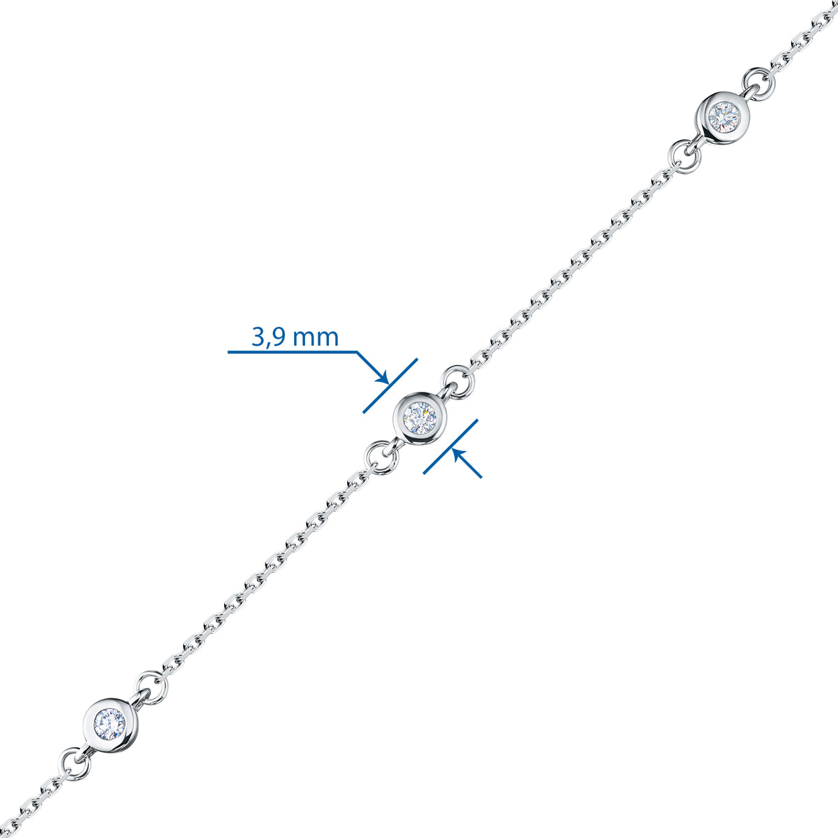Sterling Silver Bracelet with Lab-Created Diamonds