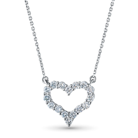 14K White Gold Necklace with Lab-Created Diamonds