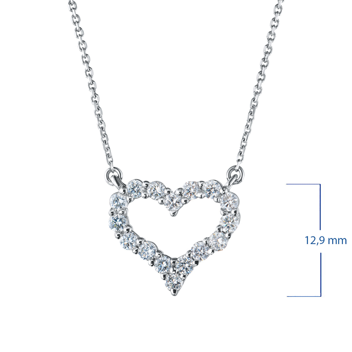 14K White Gold Necklace with Lab-Created Diamonds