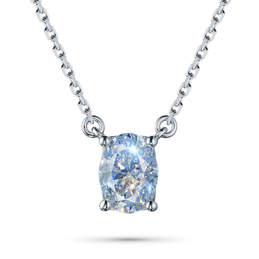 Sterling Silver Necklace with Lab-Created Diamonds
