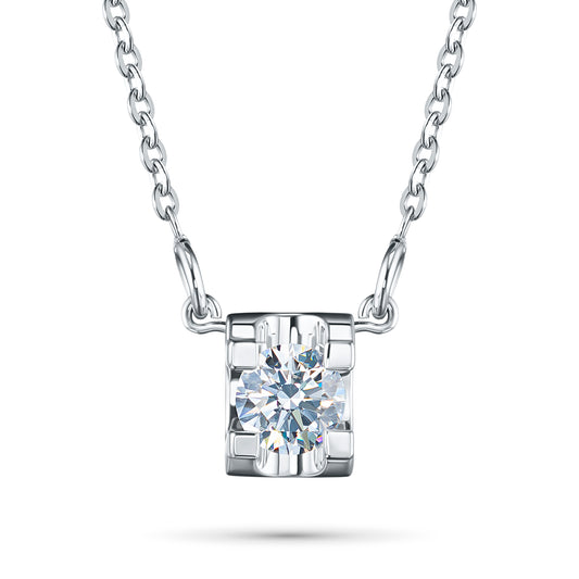 Sterling Silver Necklace with Lab-Created Diamonds