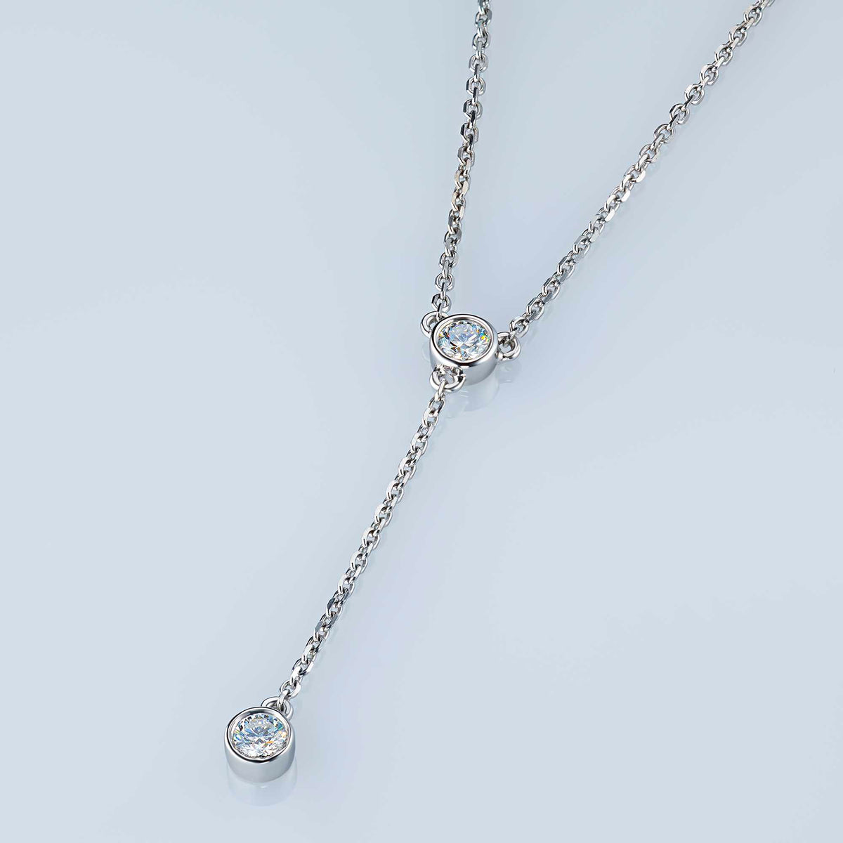 Sterling Silver Necklace with Lab-Created Emerald