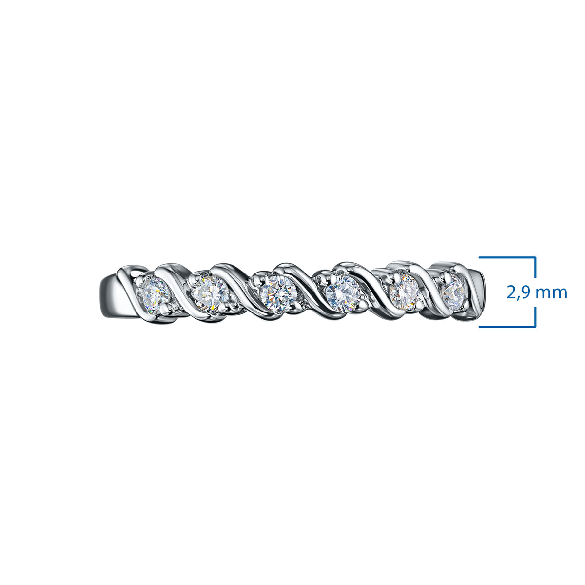 Sterling Silver Ring with Lab-Created Diamonds