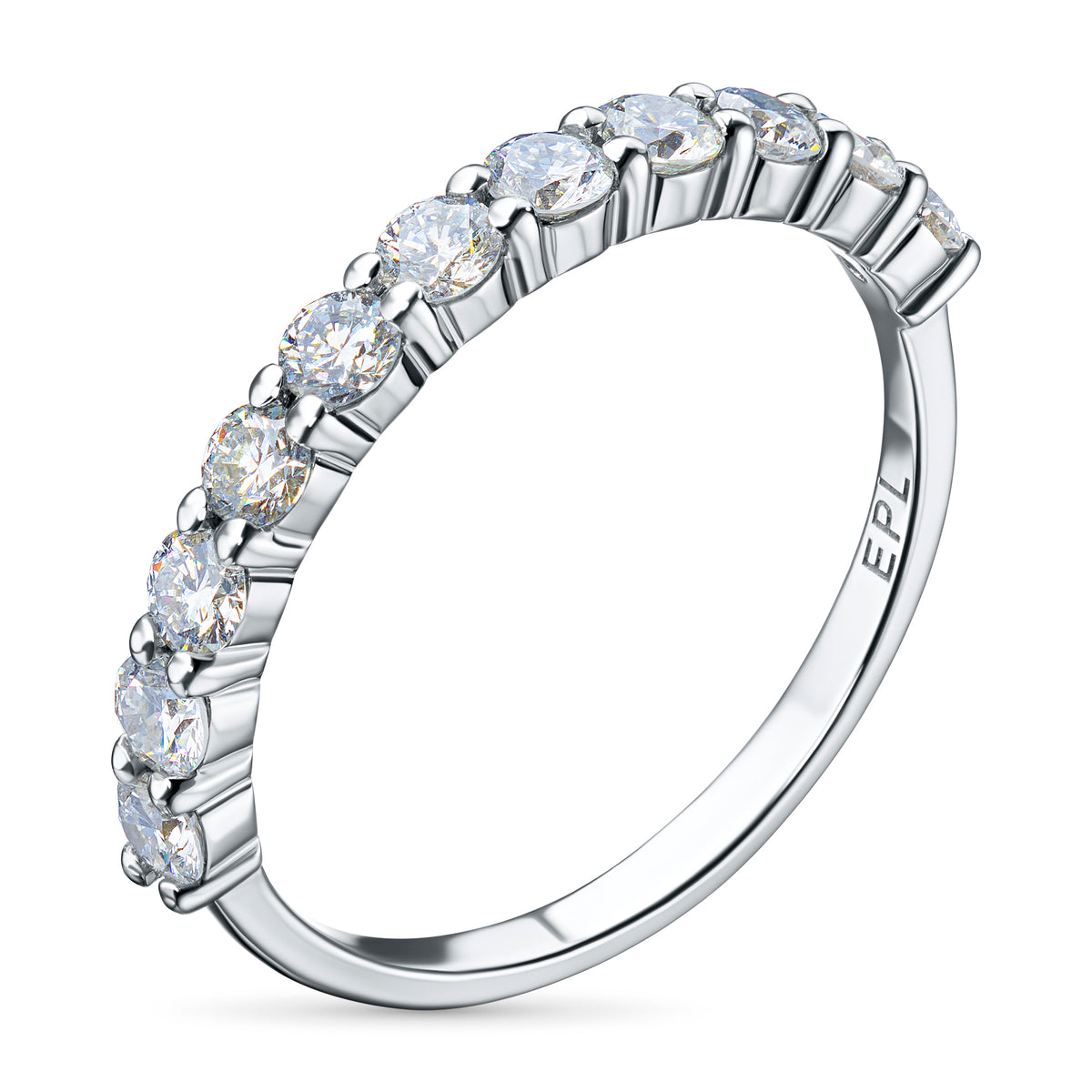 Sterling Silver Ring with Lab-Created Diamonds