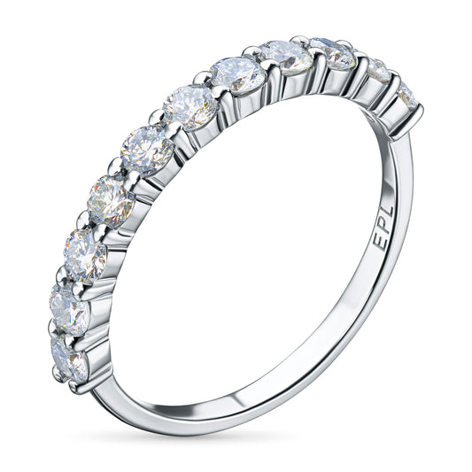 Sterling Silver Ring with Lab-Created Diamonds