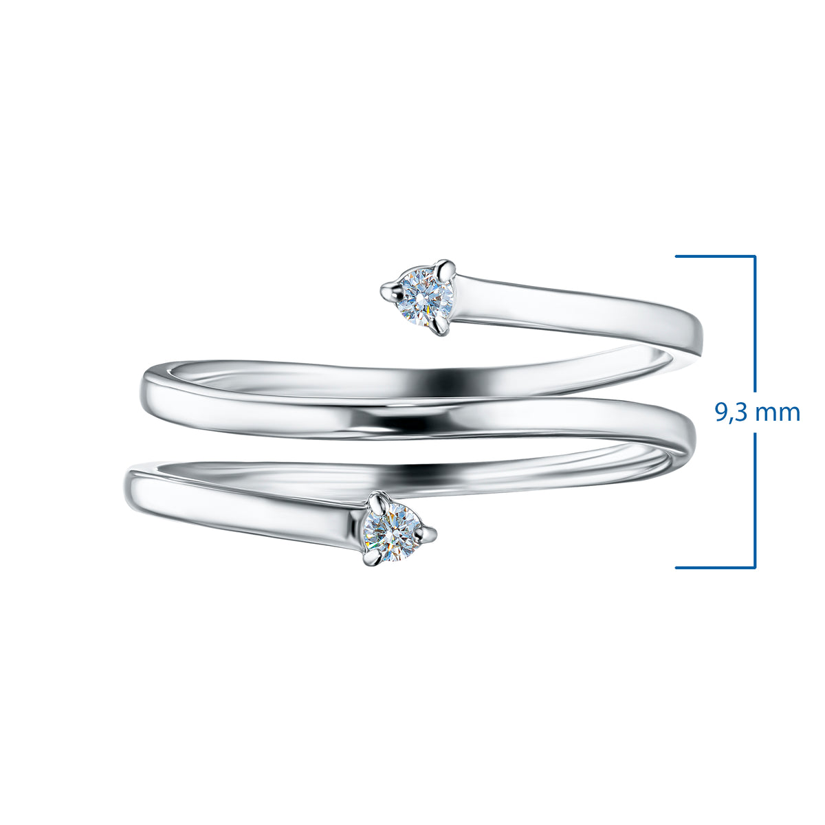 Sterling Silver Ring with Lab-Created Diamonds