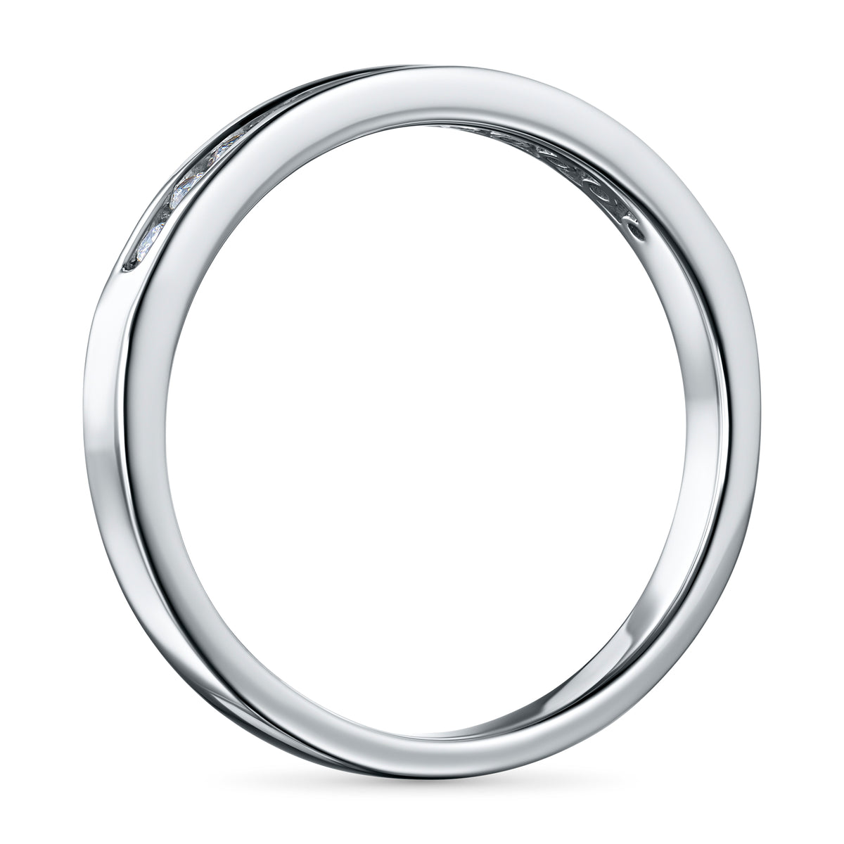Sterling Silver Ring with Lab-Created Diamonds