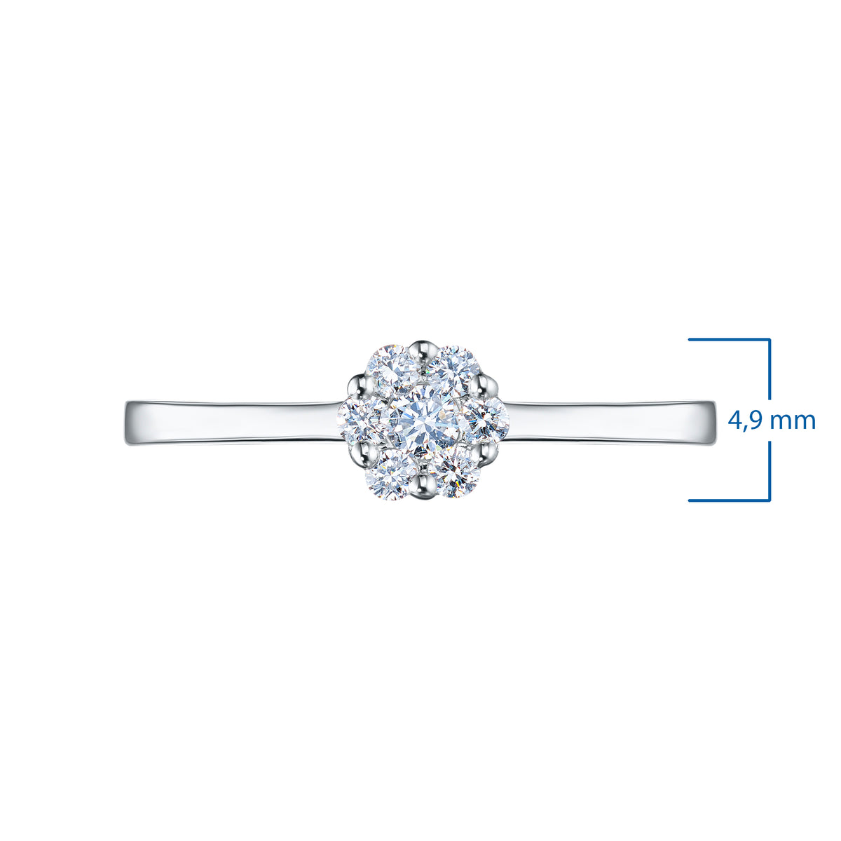 14K White Gold Ring with Lab-Created Diamonds