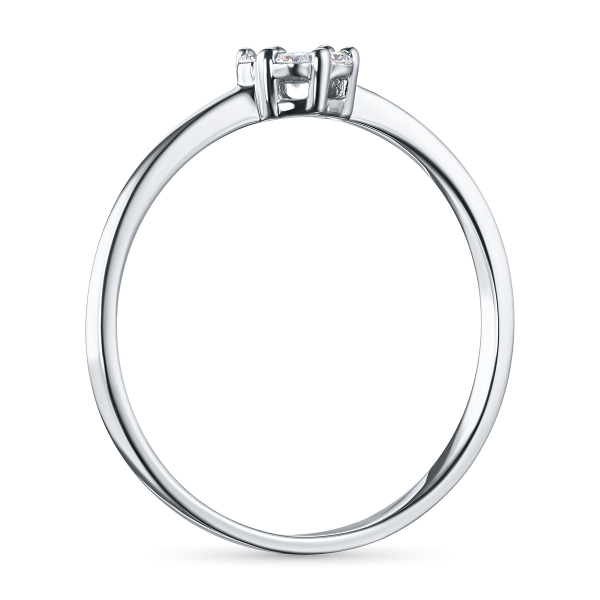 14K White Gold Ring with Lab-Created Diamonds