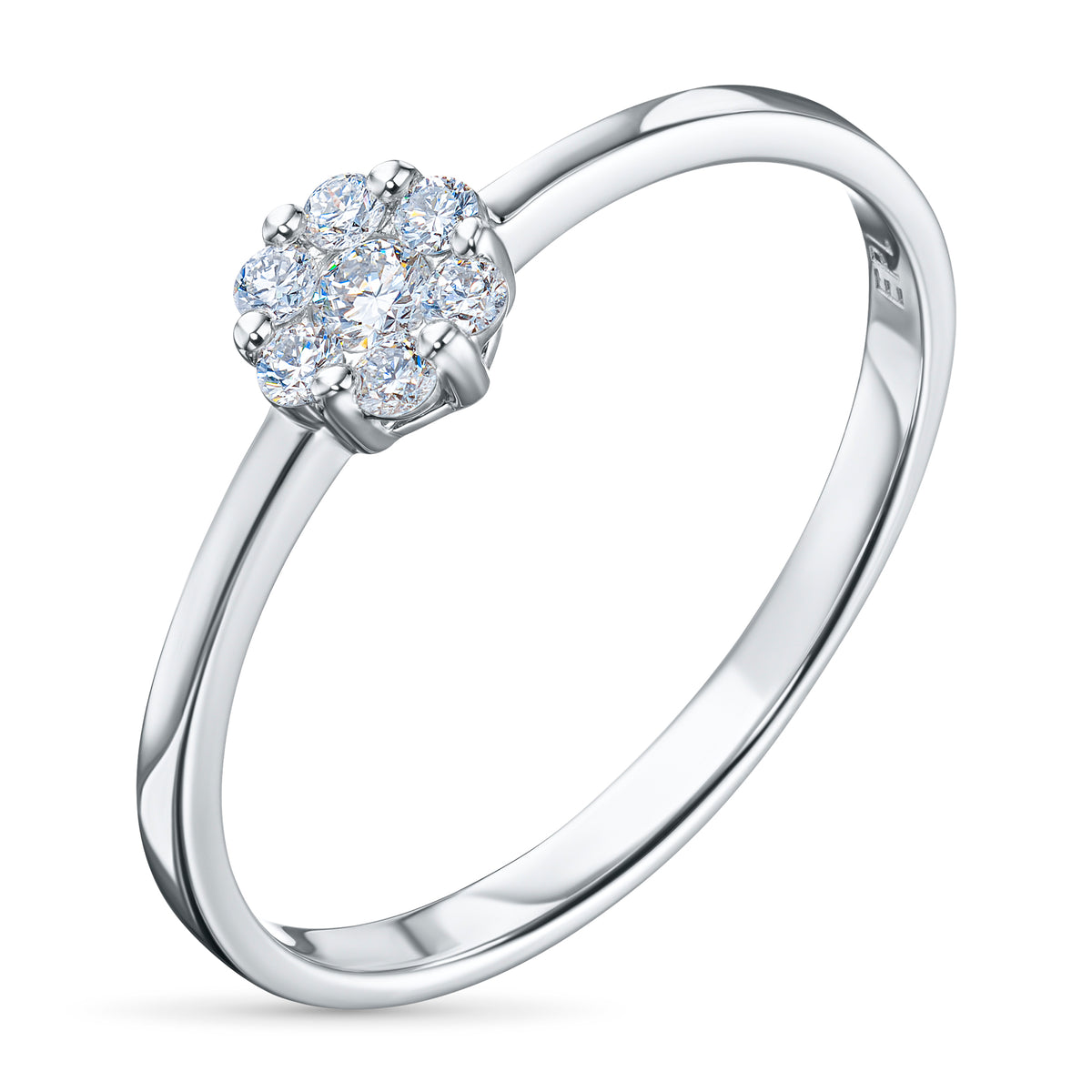 Sterling Silver Ring with Lab-Created Diamonds